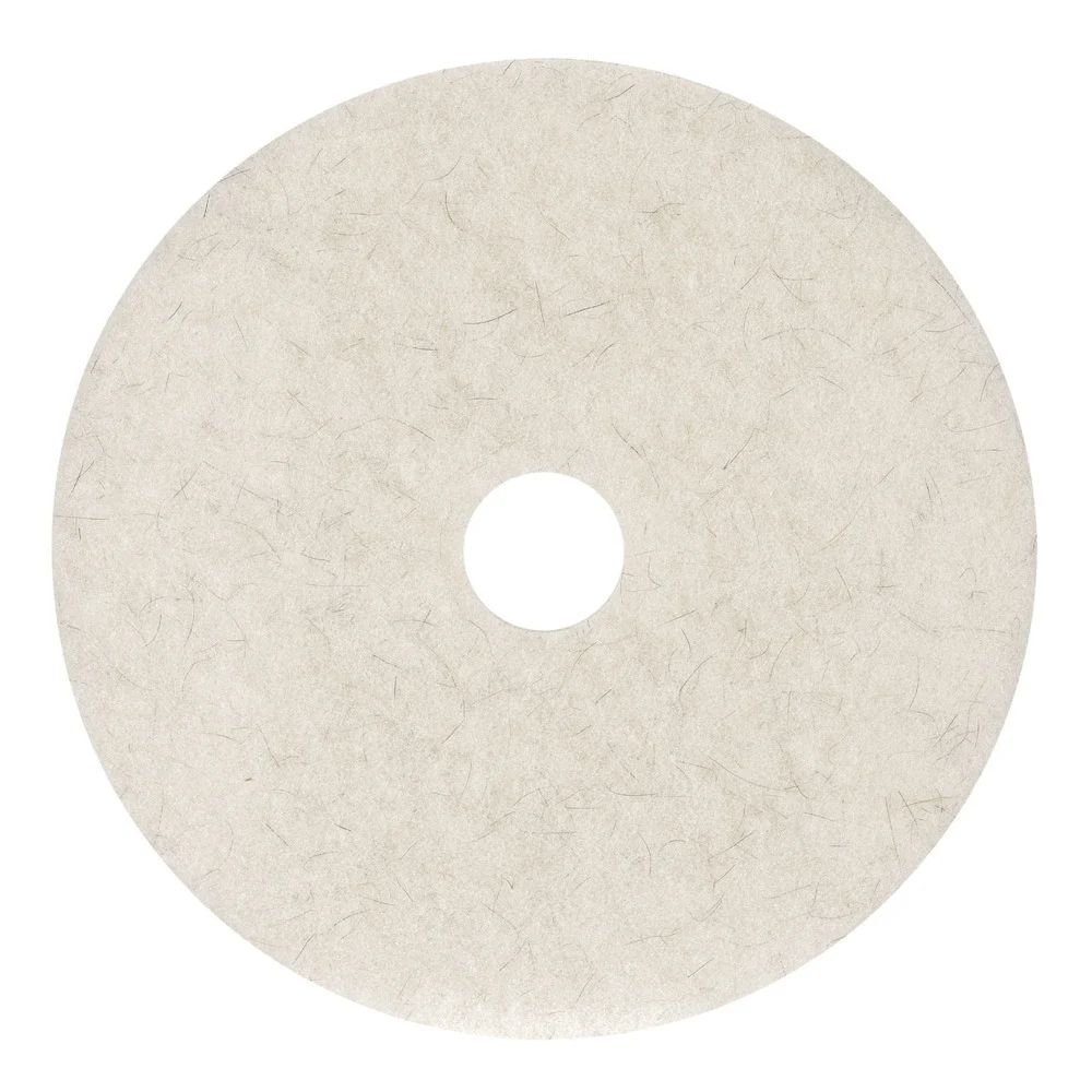 Boardwalk 17 in. Diameter Natural Burnishing Floor Pads - White (5/Carton)