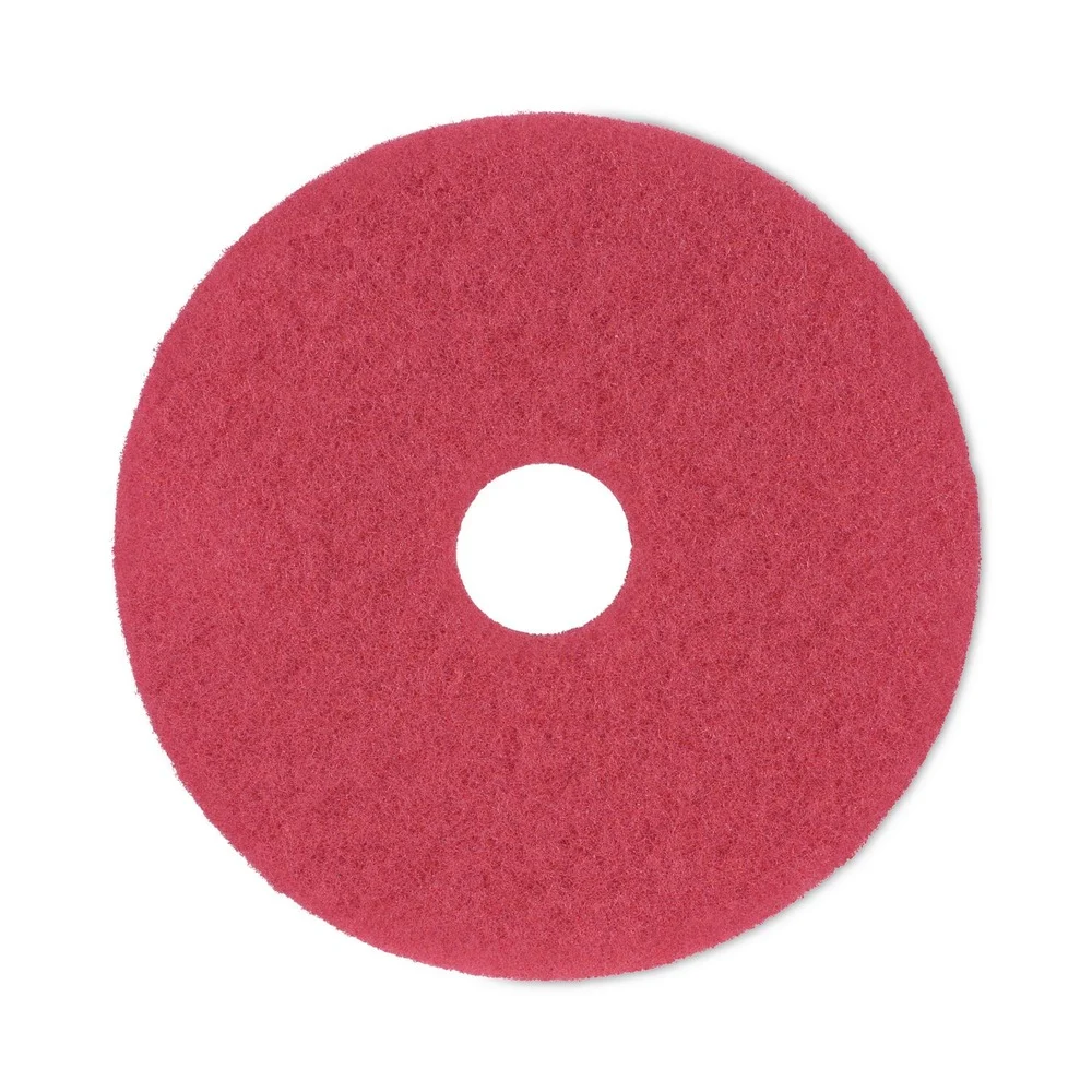 Boardwalk 17 in. Diameter Buffing Floor Pads - Red (5/Carton)