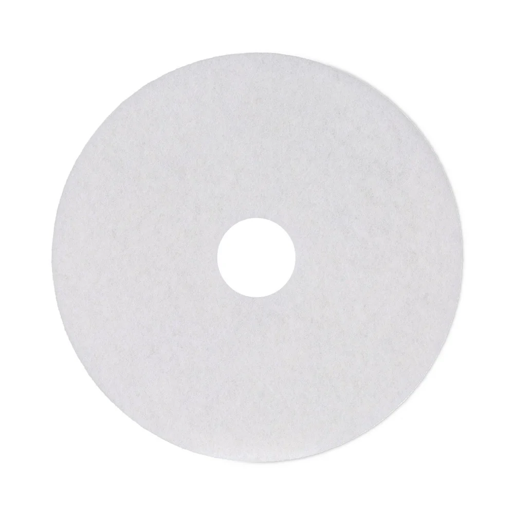 Boardwalk 17 in. Diameter Polishing Floor Pads - White (5/Carton)