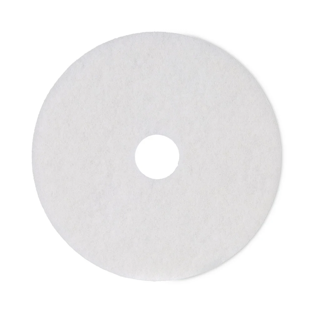 Boardwalk 18 in. Diameter Polishing Floor Pads - White (5/Carton)