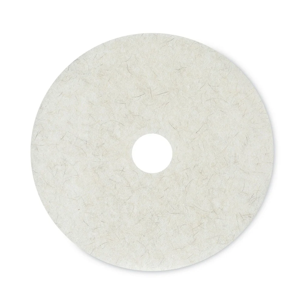 Boardwalk 20 in. Diameter Natural Burnishing Floor Pads - White (5/Carton)