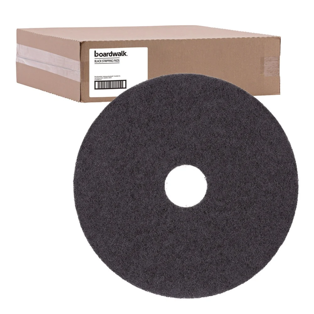 Boardwalk 21 in. Diameter Stripping Floor Pads - Black (5/Carton)