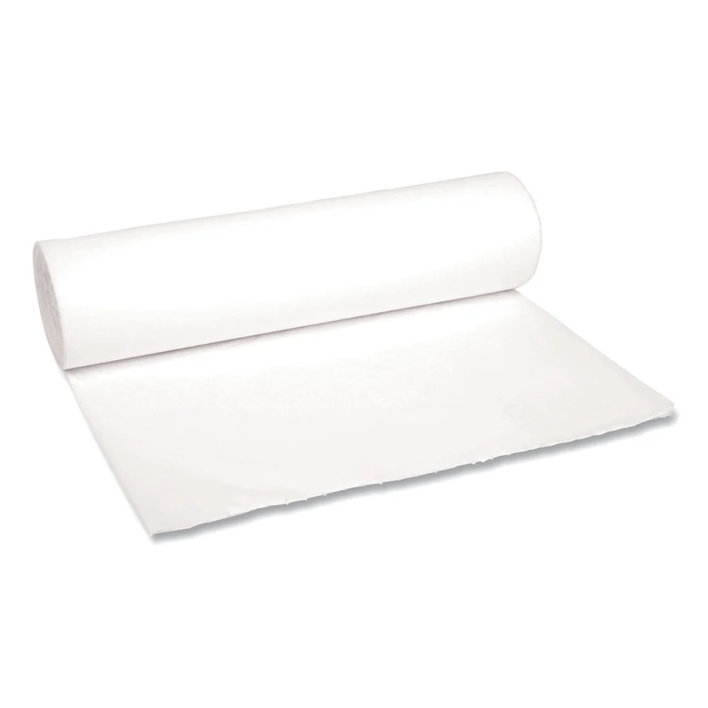 Boardwalk H8647HWKR01 43 in. x 47 in. 56 gal. 0.6 mil Low-Density Waste Can Liners - White (100/Carton)