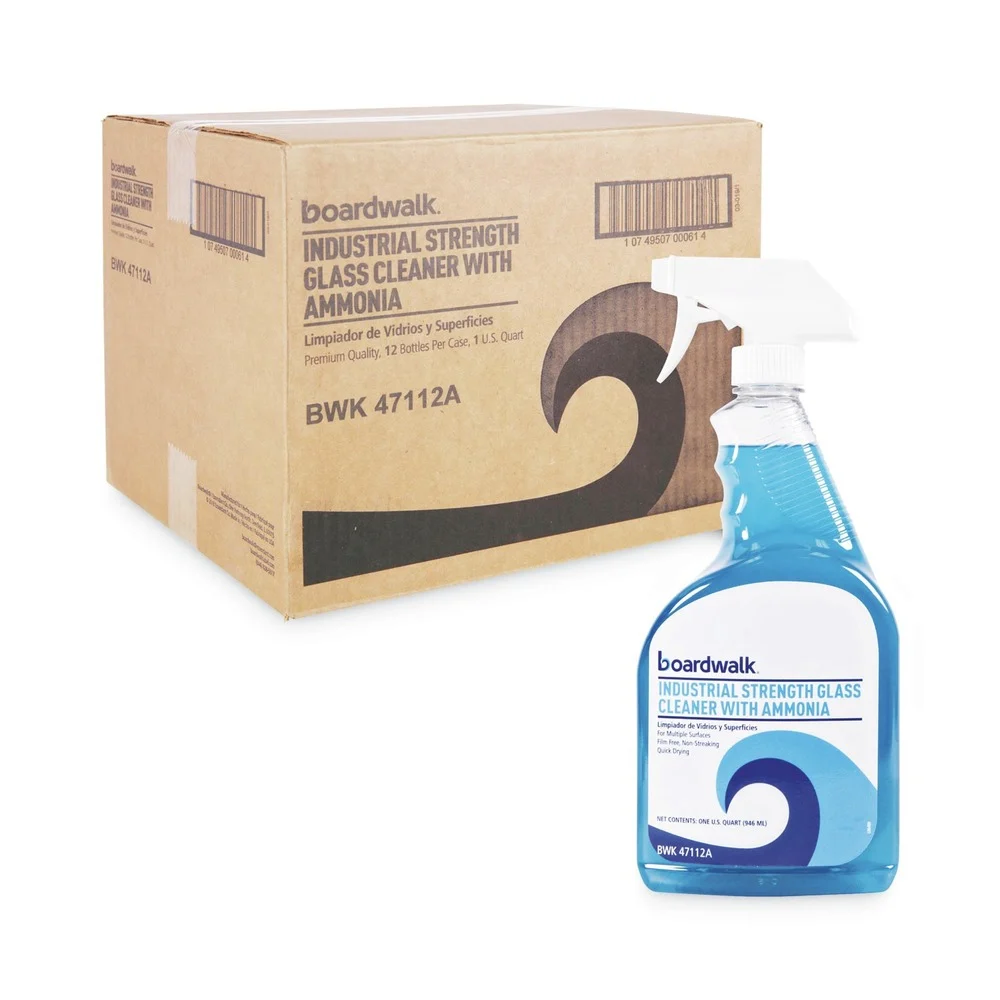 Boardwalk 585600-12ESSN 12-Piece/Carton 32 oz. Trigger Spray Bottle Industrial Strength Glass Cleaner with Ammonia