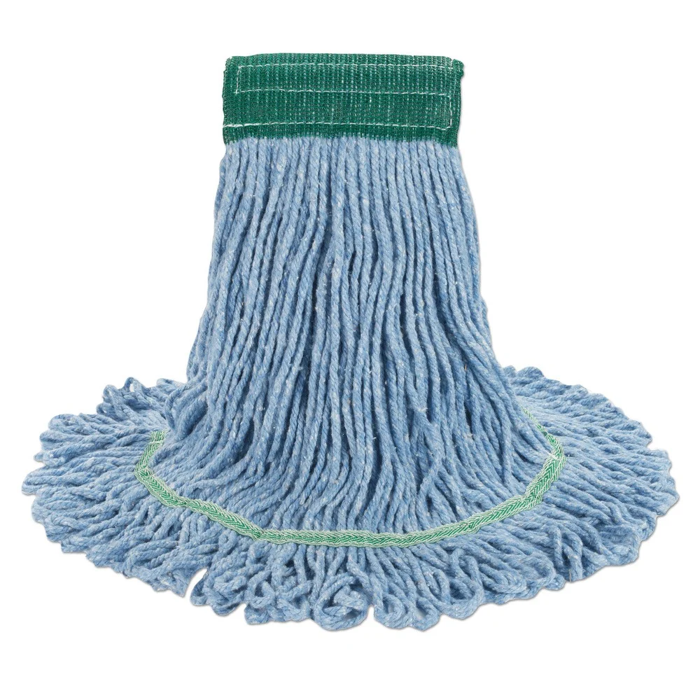 Boardwalk BWK502BLCT 5 in. Headband Super Loop Cotton/Synthetic Fiber Wet Mop Head - Medium , Blue (12/Carton)