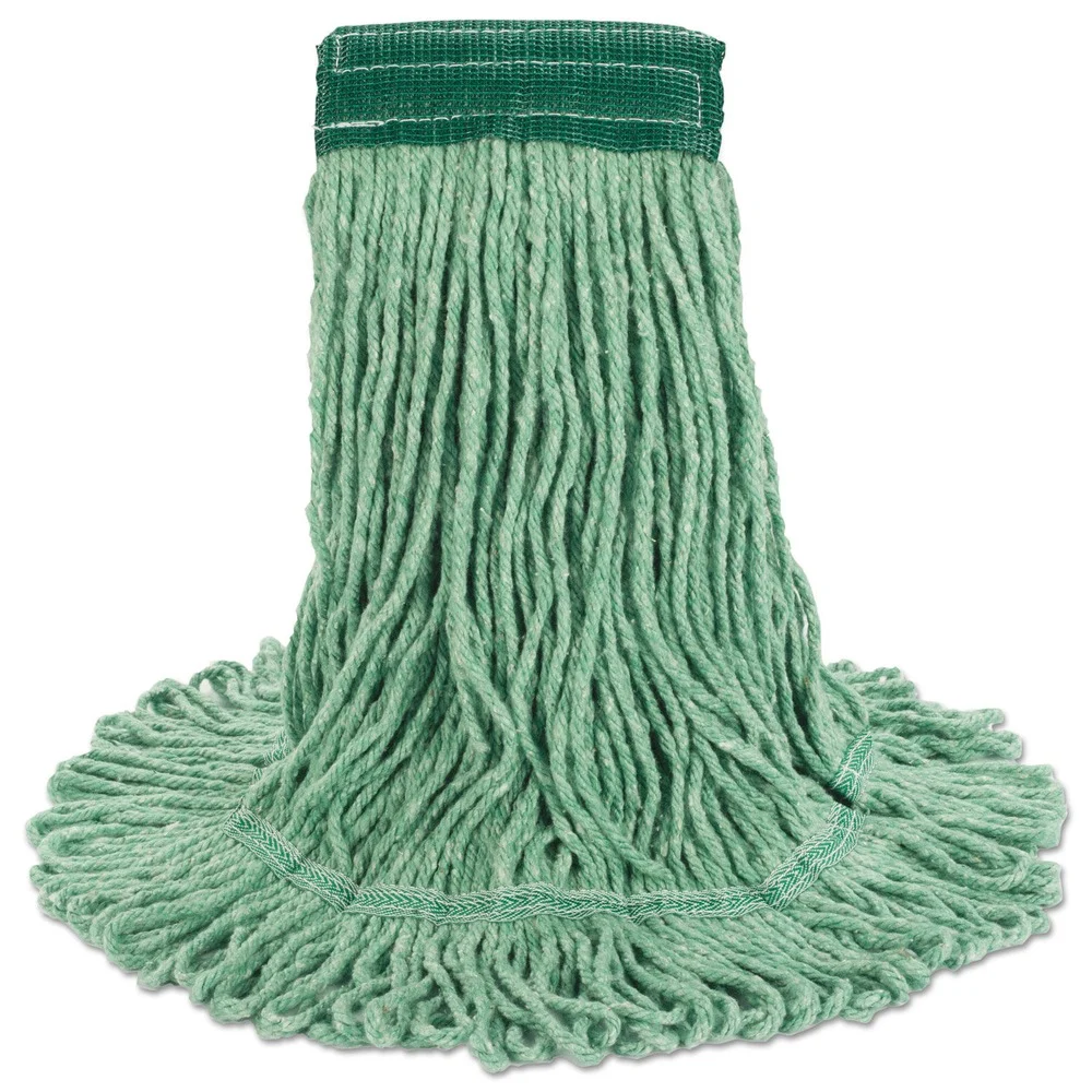 Boardwalk 5 in. Super Loop Cotton/Synthetic Fiber Wet Mop Head - Medium, Green (12/Carton)