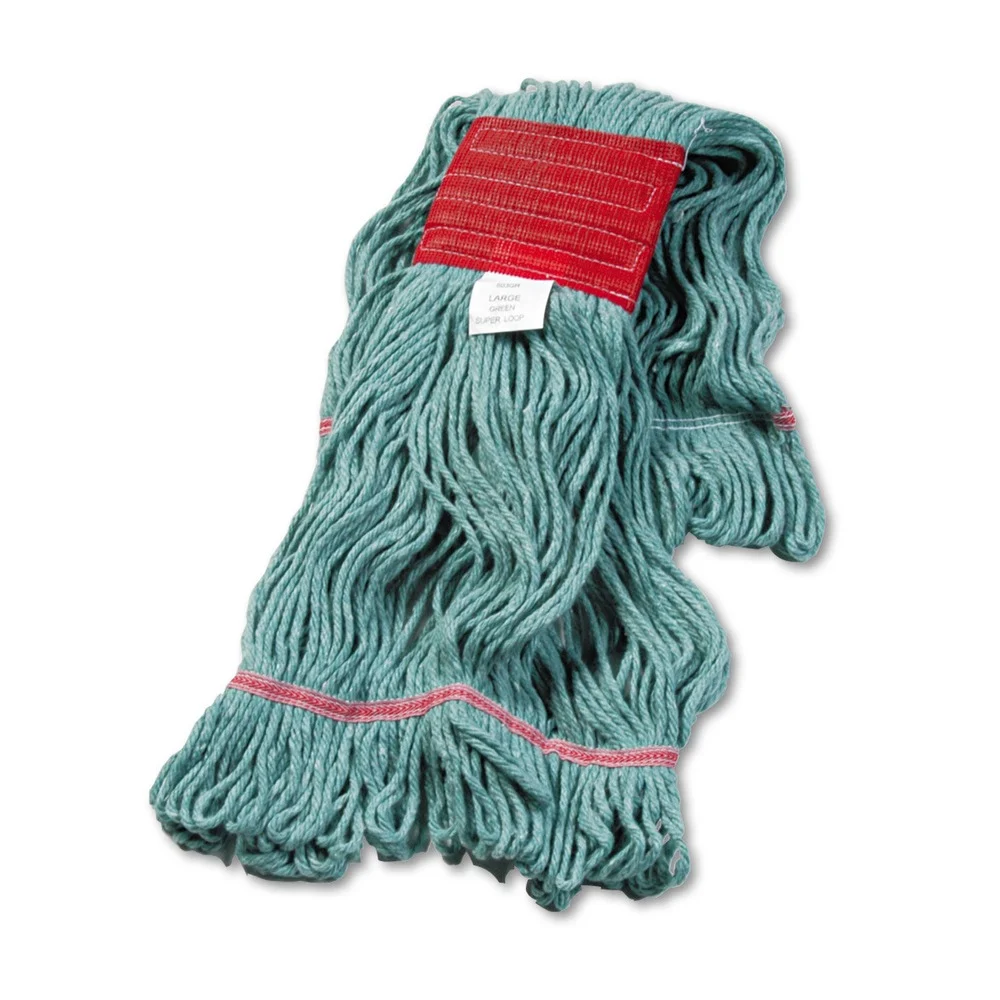 Boardwalk BWK503GNCT 5 in. Super Loop Cotton/Synthetic Fiber Wet Mop Head - Large, Green (12/Carton)