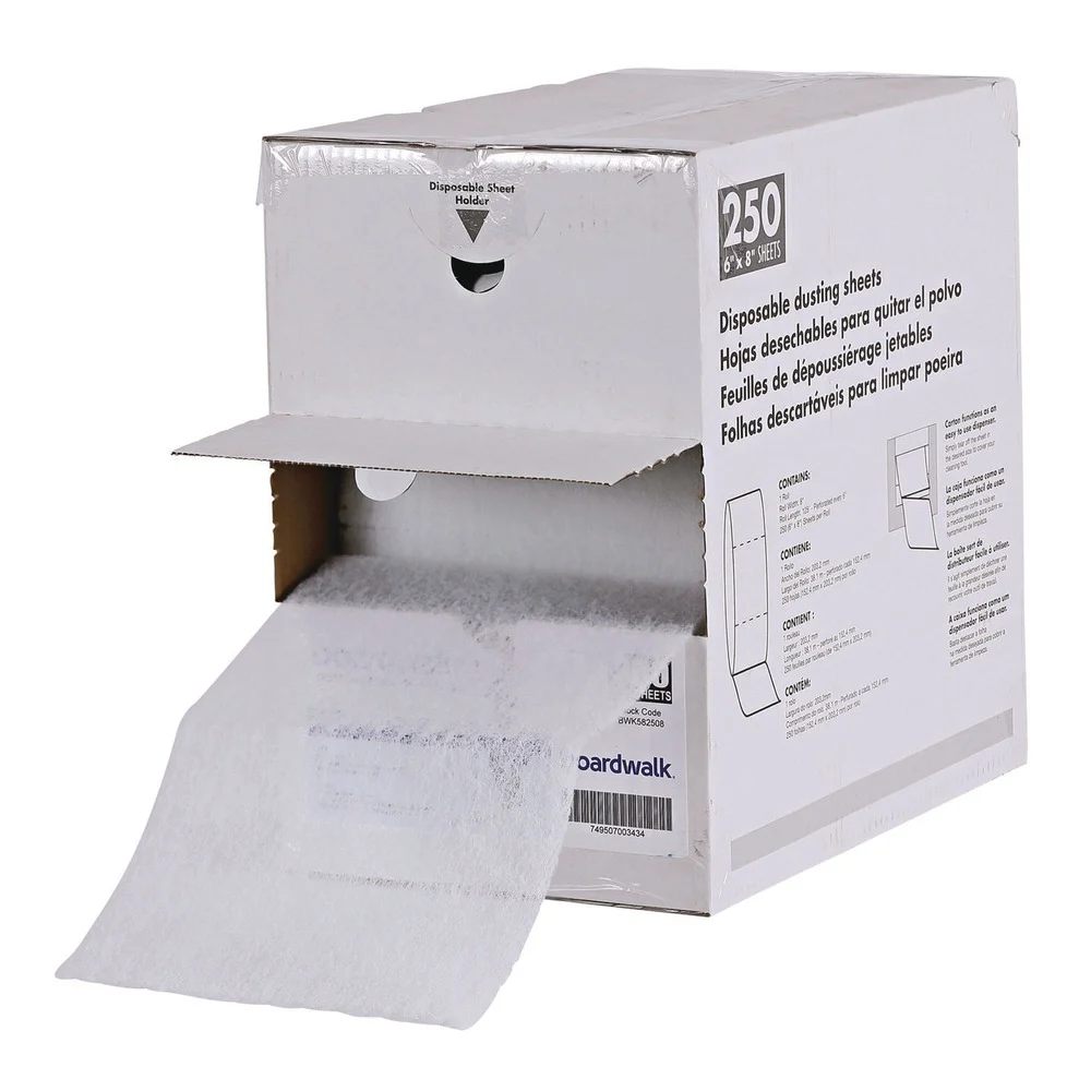 Boardwalk 250 Sheets/Roll TrapEze 8 in. x 125 ft. Disposable Dusting Sheets - White