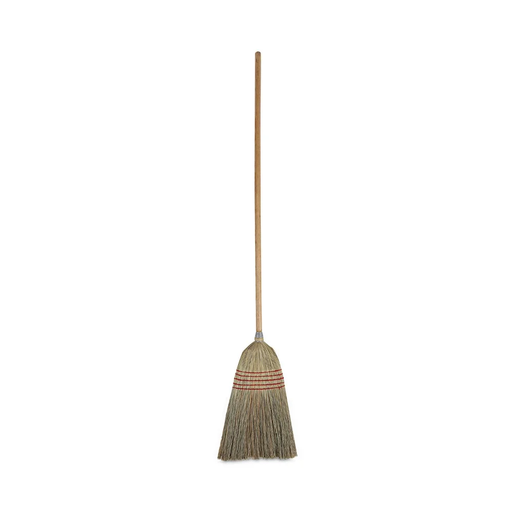 Boardwalk 55 in. Overall Length Parlor Broom with Corn Fiber Bristles - Natural