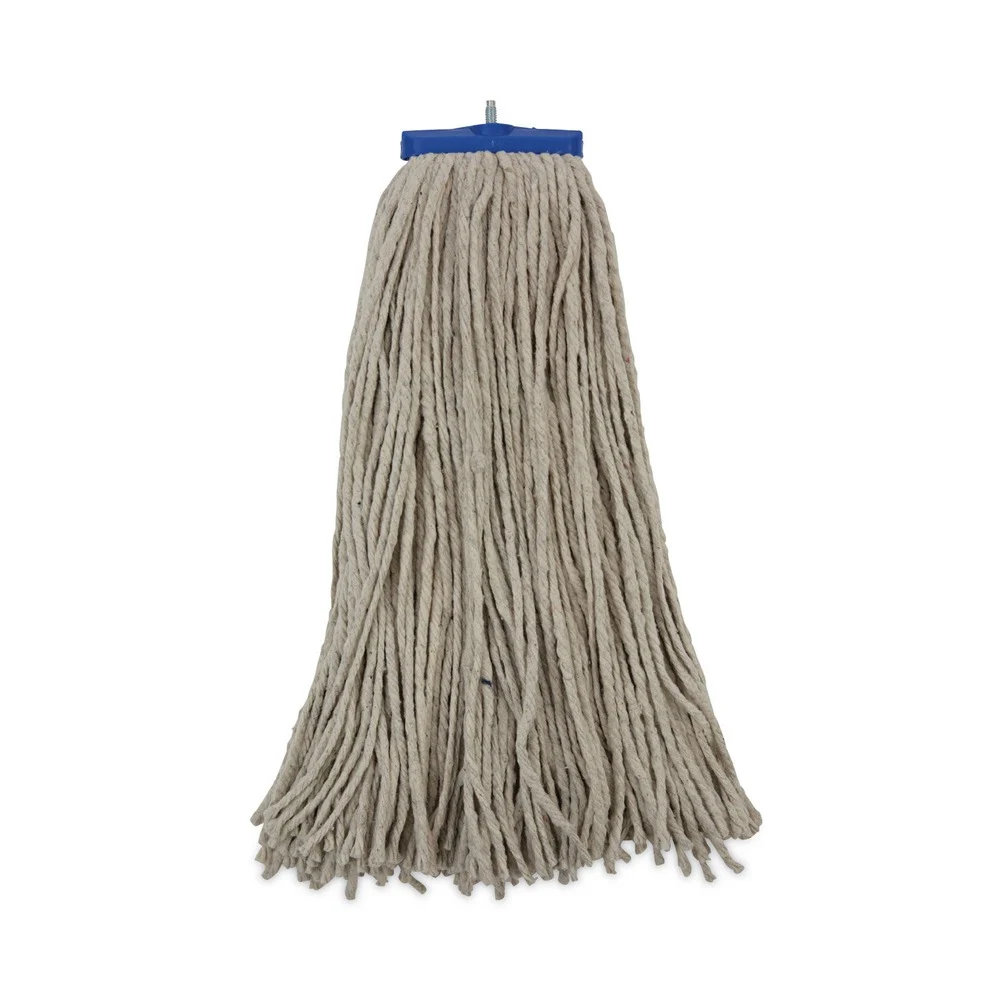 Boardwalk 24 oz. Lie-Flat Head Cotton Fiber Mop Heads - White (12/Carton)