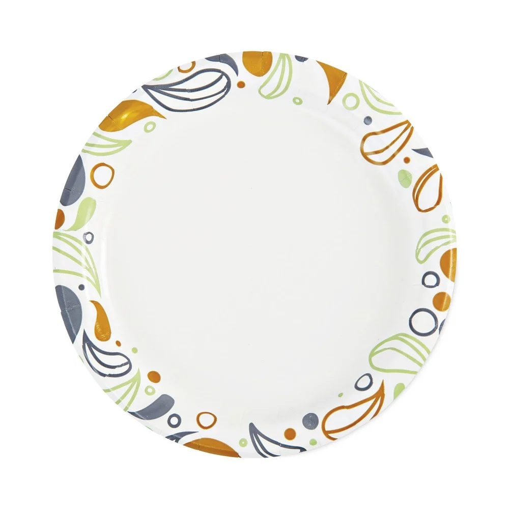 Boardwalk 6 in. Diameter Coated/Soak Proof Deerfield Printed Paper Plates - Multicolor (250/Pack, 4 Packs/Carton)