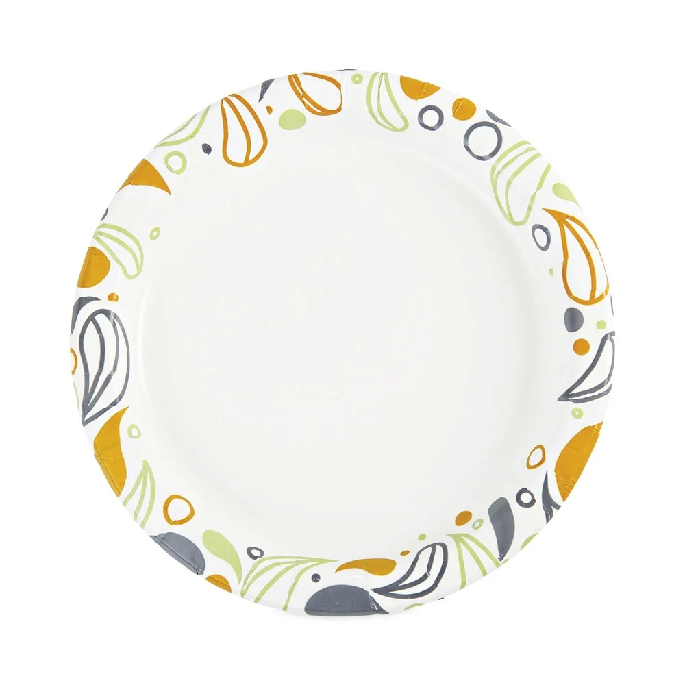 Boardwalk BWKDEER9PLT 9 in. Diameter Coated/Soak Proof Deerfield Printed Paper Plates - Multicolor (125/Pack, 8 Packs/Carton)