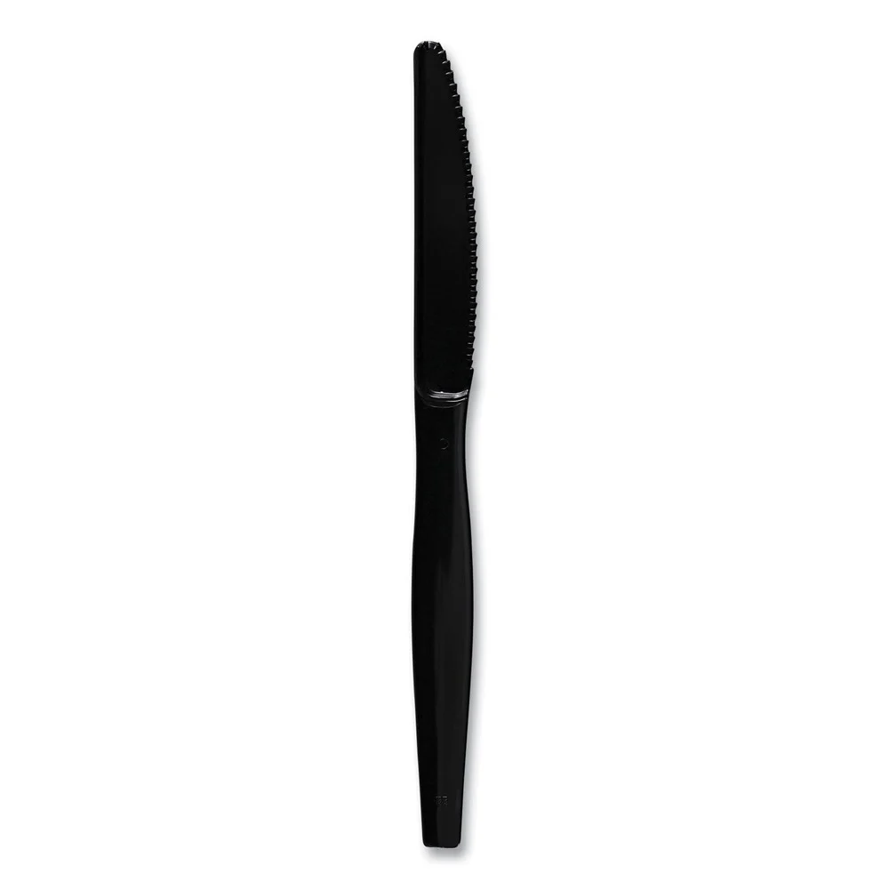Boardwalk Heavyweight Polystyrene Knife Cutlery - Black (1000/Carton)