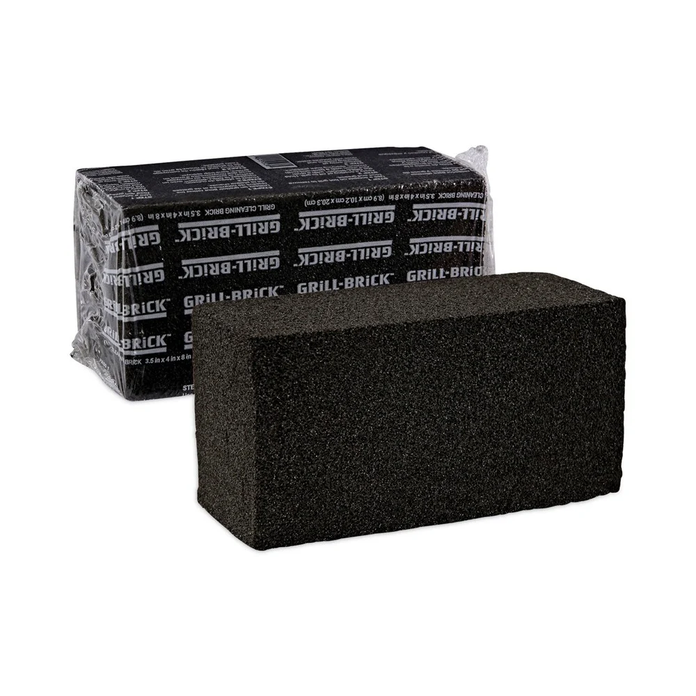 Boardwalk GB12PC 8 in. x 4 in. Grill Brick - Black (12/Carton)