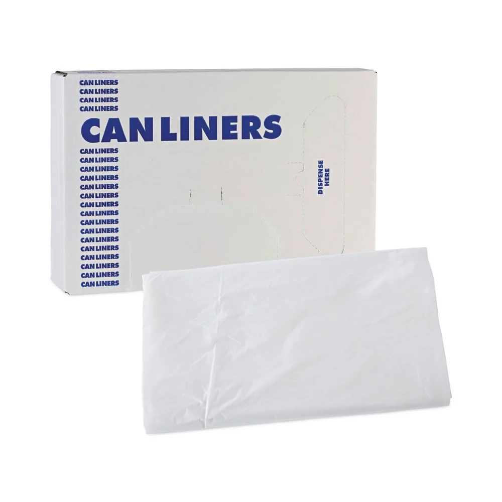 Boardwalk Z8648VNK 43 in. x 48 in. 56 gal. 16 mic High Density Industrial Can Liners - Natural (200/Carton)