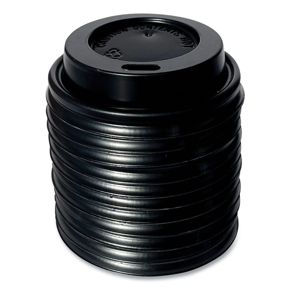 Boardwalk BWKHOTBL4 Plastic Hot Cup Lids Fits 4 oz. Cup - Black (1000/Carton)