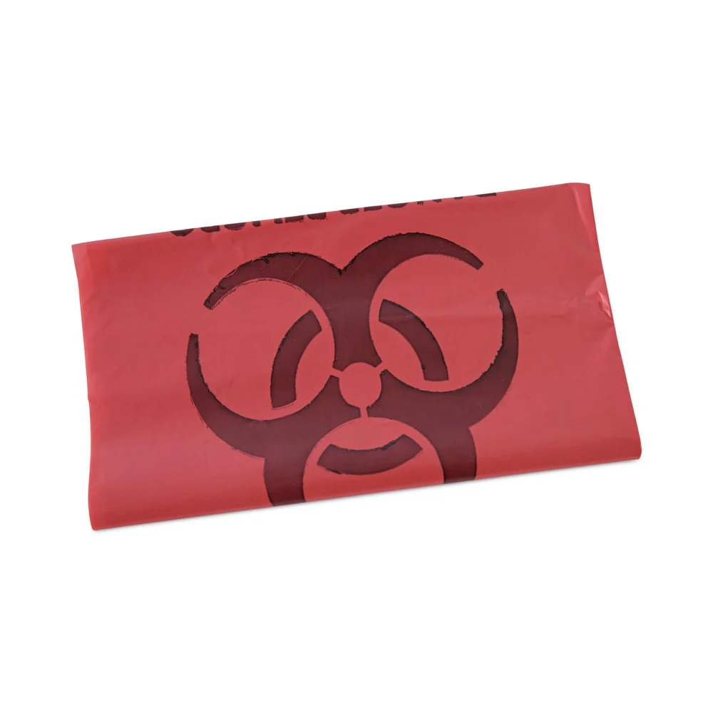 Boardwalk A6639PRK 33 in. x 39 in. 1.3 mil 33 gal. Linear Low Density Health Care Trash Can Liners - Red (150/Carton)