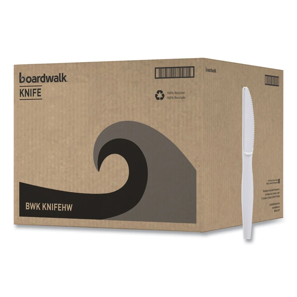 Boardwalk Heavyweight Polystyrene Cutlery Knife - White (1000/Carton)