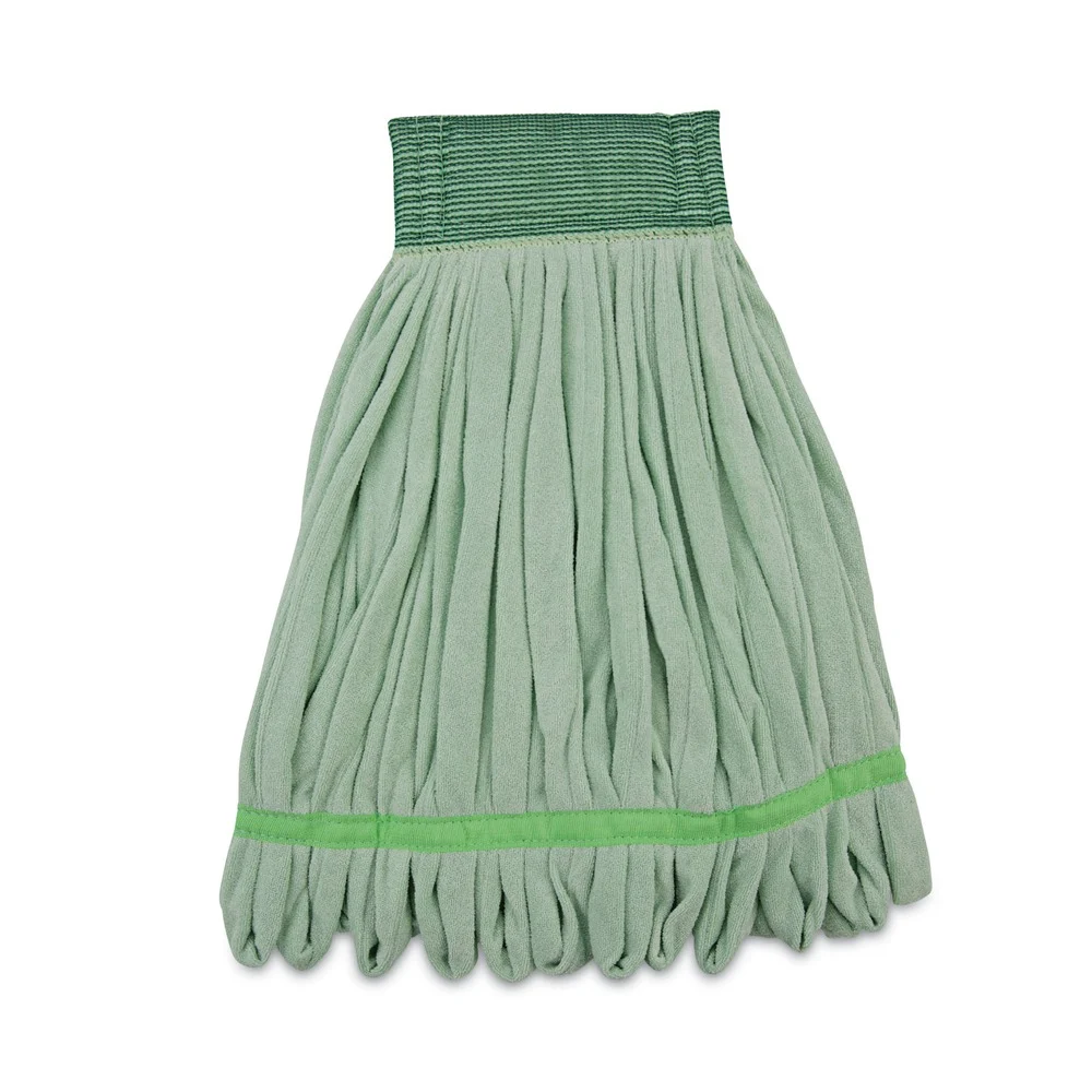 Boardwalk Microfiber Looped-End Wet Mop Heads - Medium, Green (12/Carton)