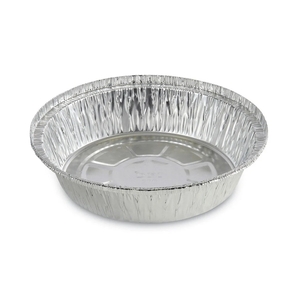 Boardwalk 7 in. x 1.46 in. 24 oz. Round Aluminum To-Go Containers - Silver (500/Carton)