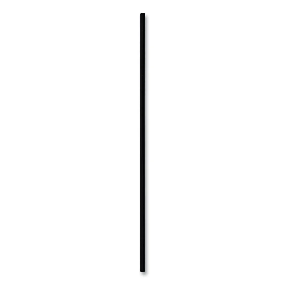 Boardwalk BWKSLSTUBL 8 in. Polypropylene Cocktail Straws - Black (10/Carton)