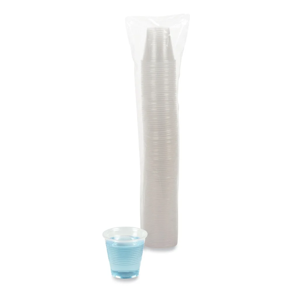 Boardwalk 5 oz. Polypropylene Plastic Cold Cups - Translucent (100 /Pack) - BWKTRANSCUP5PK
