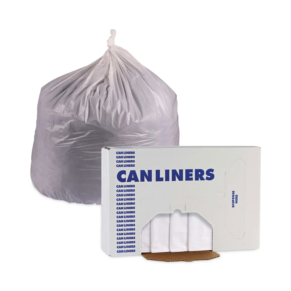Boardwalk 100/Carton 38 in. x 58 in., 60 gal., 0.7 mil, Linear Low Density Industrial Can Liners - White