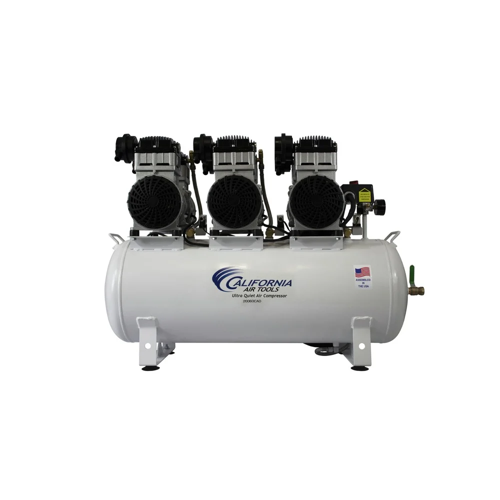 California Air Tools 6 HP 20 Gallon Ultra Quiet and Oil-Free Stationary Air Compressor with Auto Drain Valve - CAT-20060CAD
