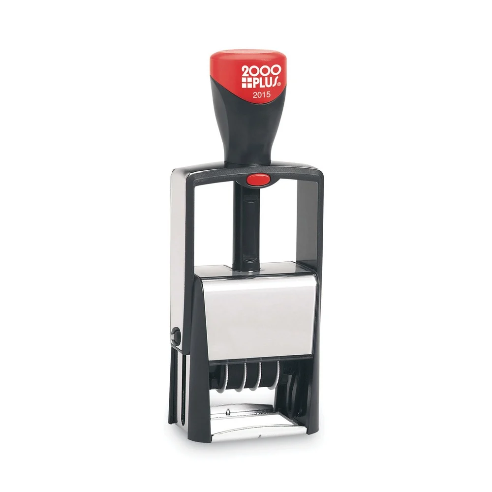COSCO 2000PLUS 1.25 in. x 0.63 in. Self-Inking Heavy-Duty Line Dater with Microban - Black
