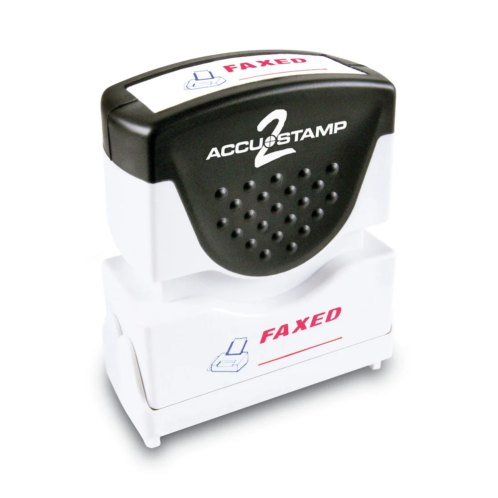 ACCUSTAMP2 1.63 in. x 0.5 in. FAXED Pre-Inked Shutter Stamp - Red/Blue