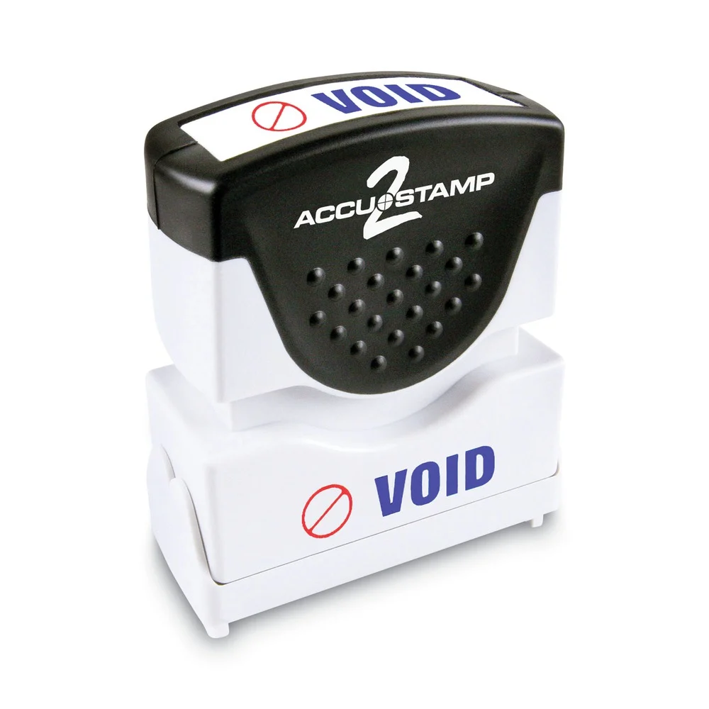 ACCUSTAMP2 1.63 in. x 0.5 in. VOID Pre-Inked Shutter Stamp - Red/Blue