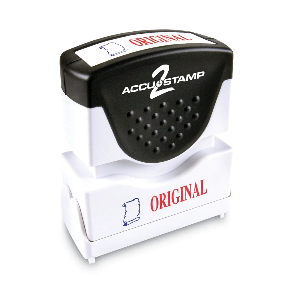ACCUSTAMP2 1.63 in. x 0.5 in. ORIGINAL Pre-Inked Shutter Stamp - Red/Blue