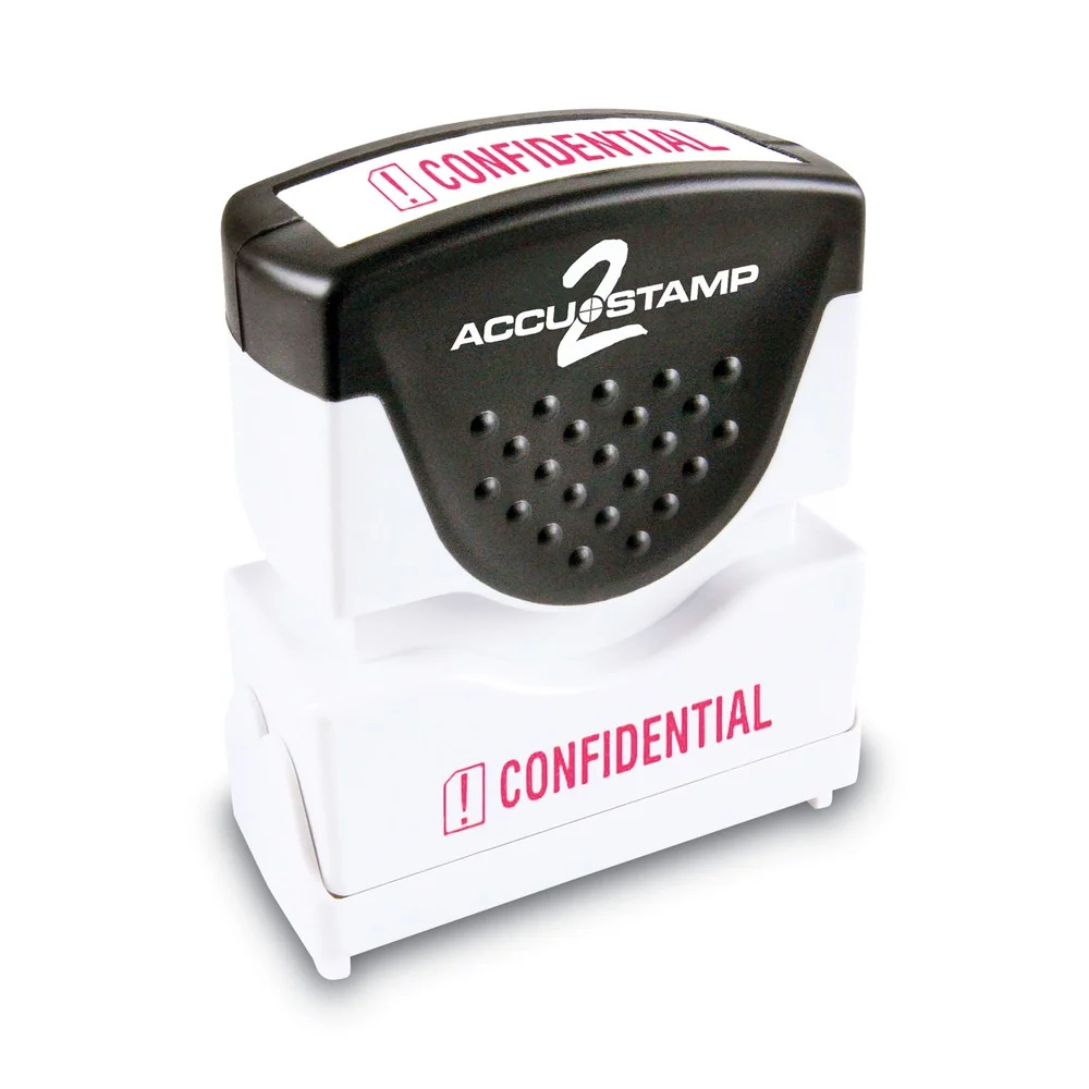 ACCUSTAMP2 035574 1.63 in. x 0.5 in. CONFIDENTIAL Pre-Inked Shutter Stamp - Red