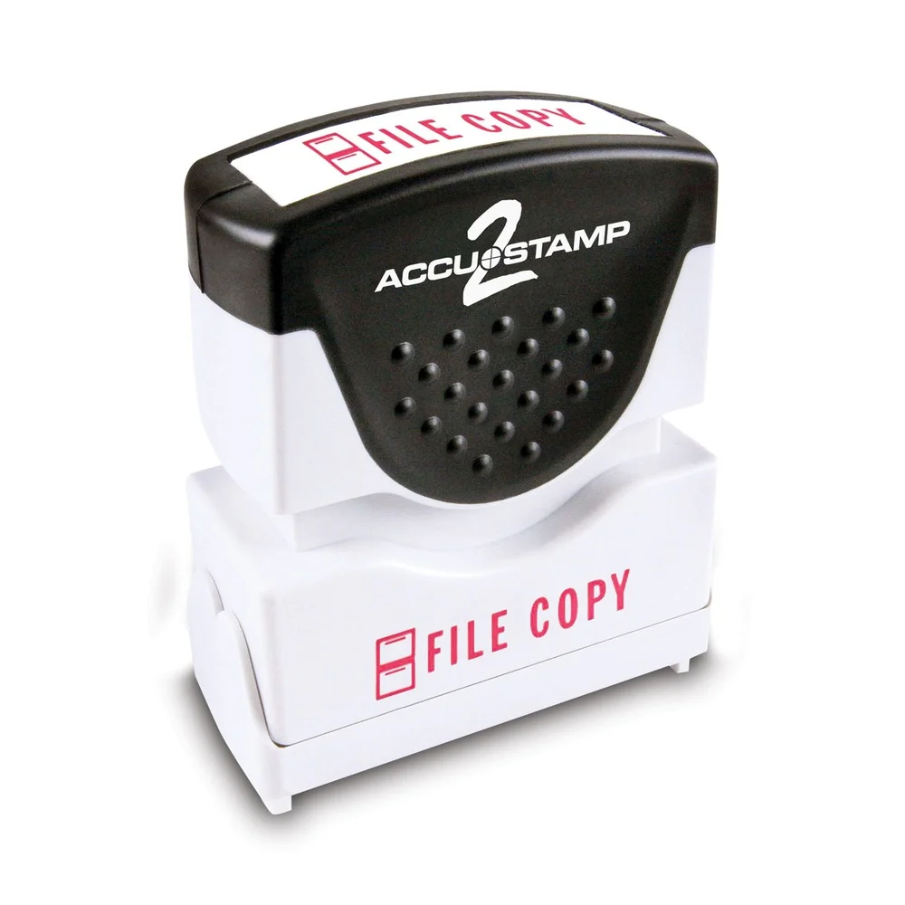 ACCUSTAMP2 1.63 in. x 0.5 in. FILE COPY Pre-Inked Shutter Stamp - Red