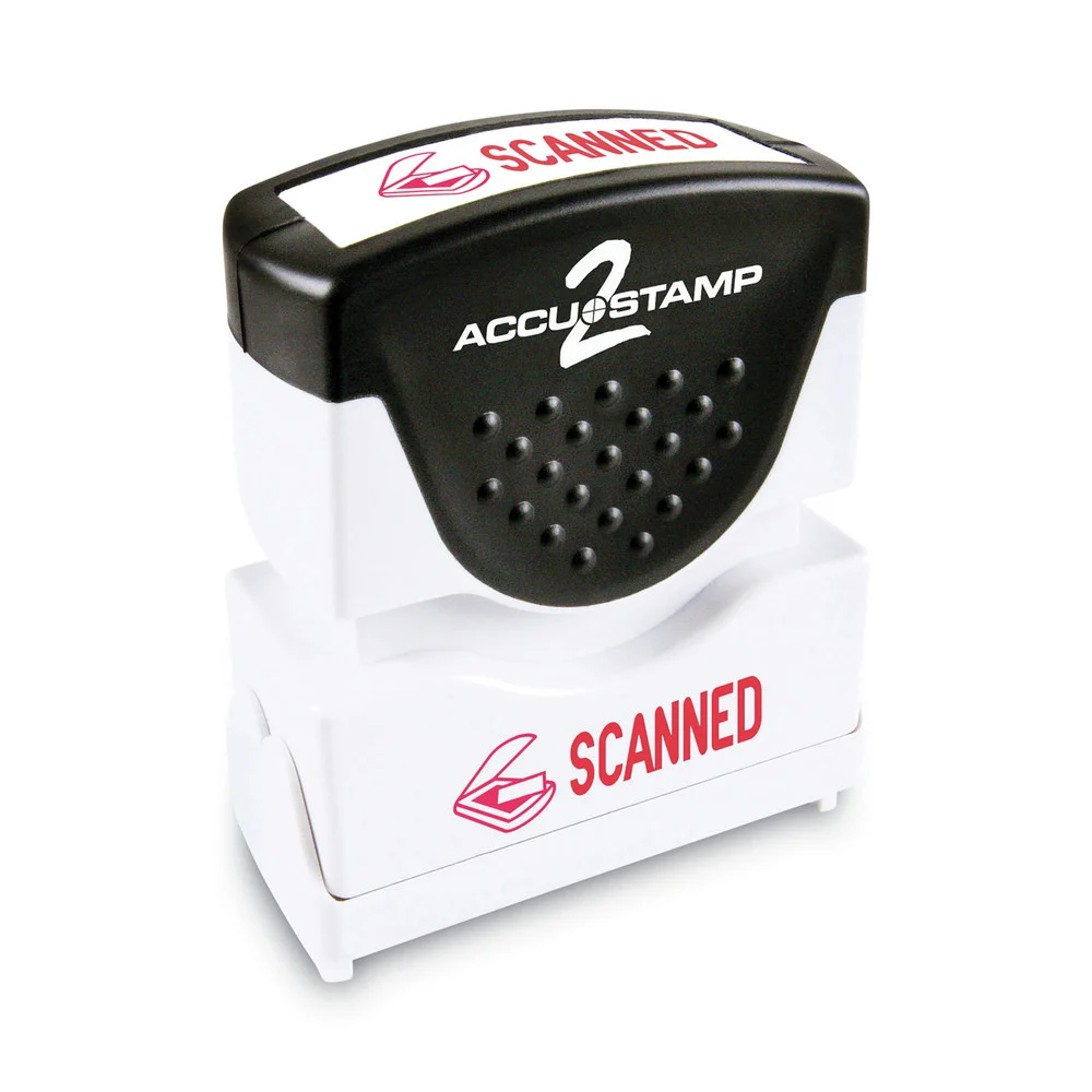 ACCUSTAMP2 1.63 in. x 0.5 in. SCANNED Pre-Inked Shutter Stamp - Red