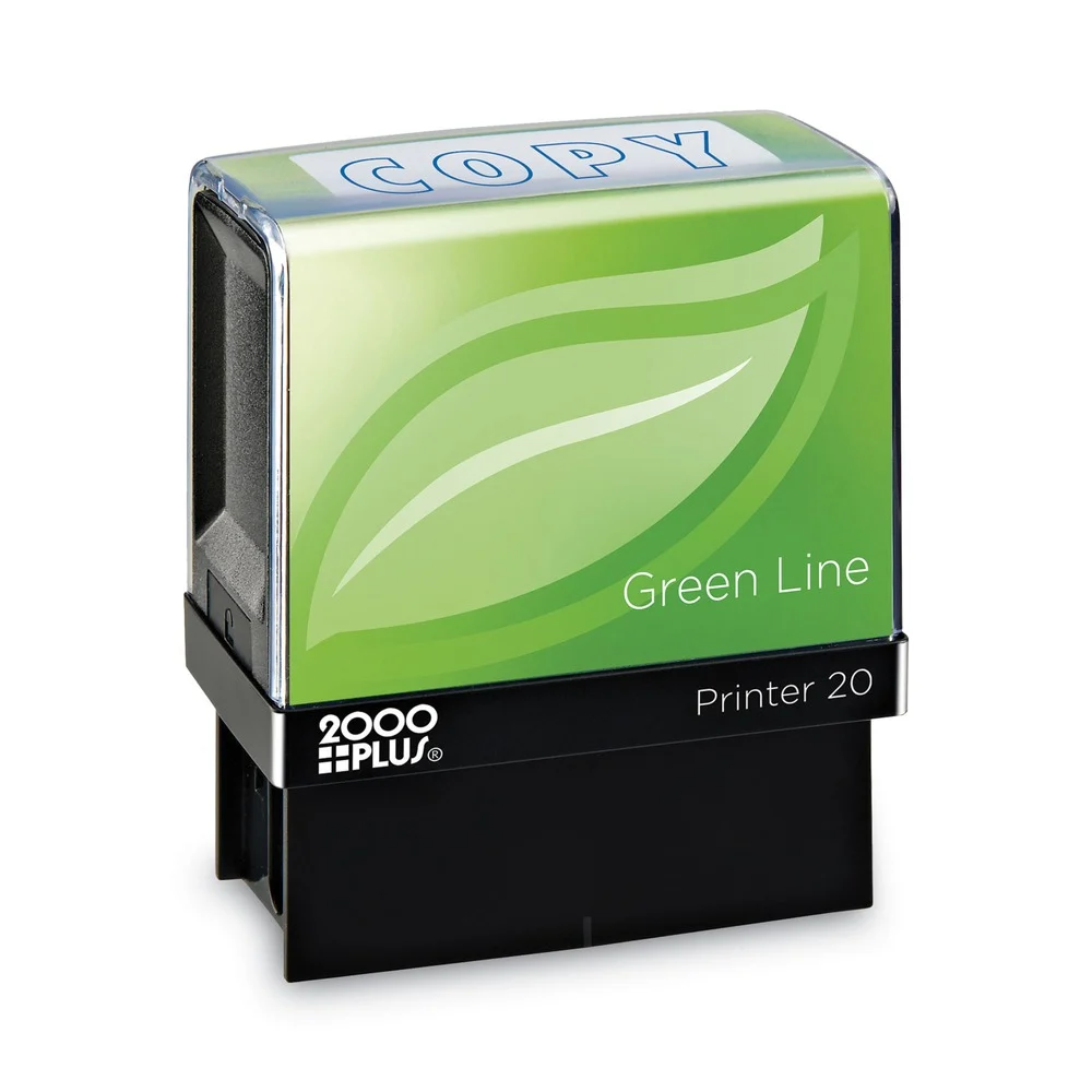 COSCO 2000PLUS 1.5 in. x 0.56 in. Green Line Copy Message Stamp - Blue