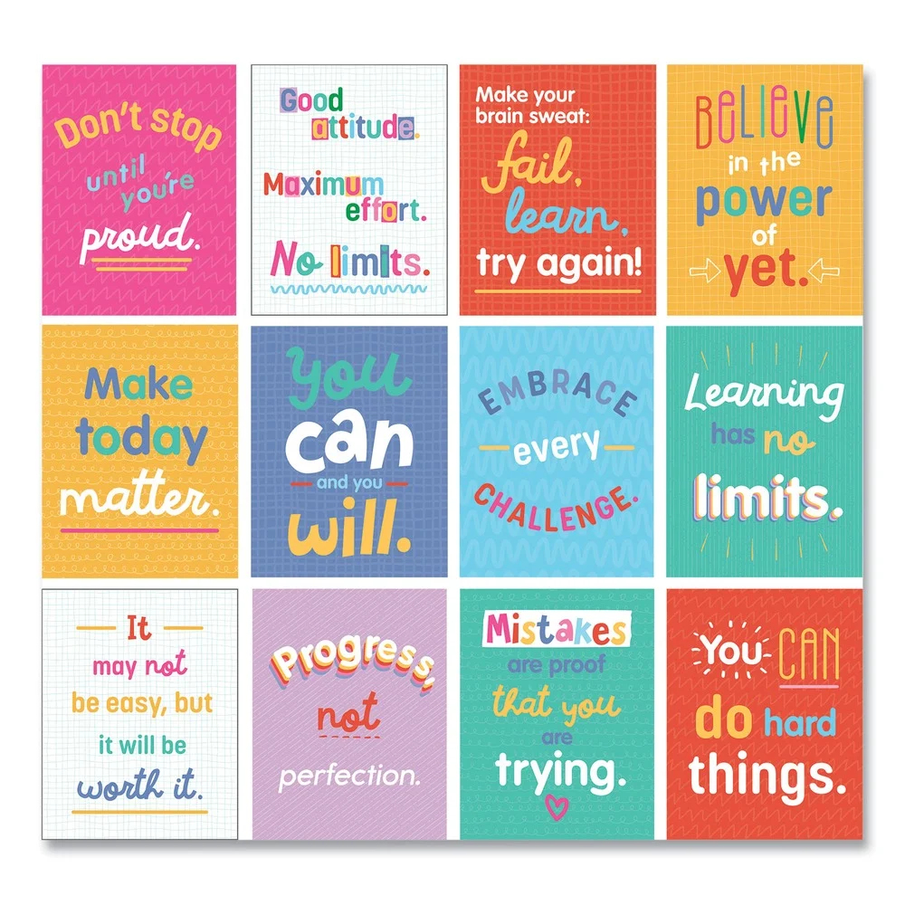 Carson-Dellosa 8.5 in. x 11 in. Growth Mindset Quotes Mini Posters (12/Set)