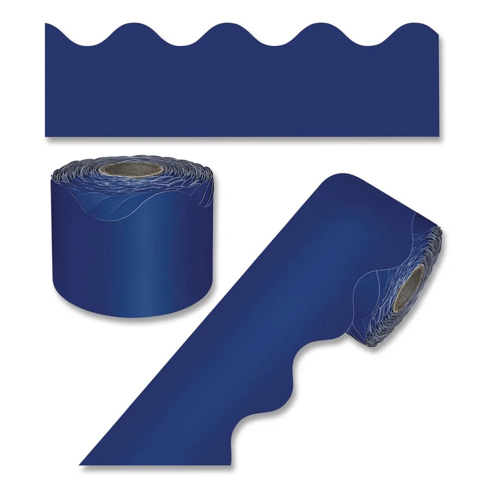 Carson-Dellosa 2.25 in. x 65 ft. Rolled Scalloped Border - Navy