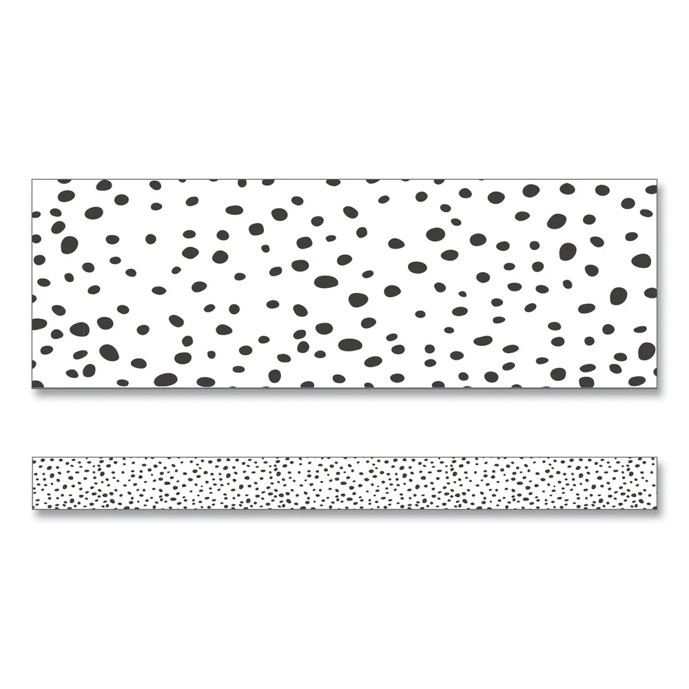 Carson-Dellosa 108495 3 in. x 3 ft. Dotted Straight Borders - Black/White (12/Pack)