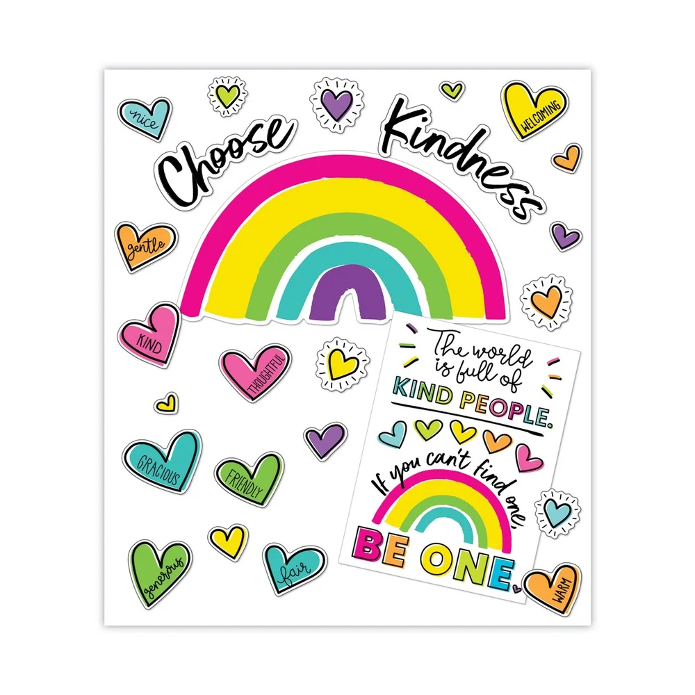 Carson-Dellosa 75-Piece 30 in. x 16 in. Kind Vibes Motivational Bulletin Board Sets - Multicolor