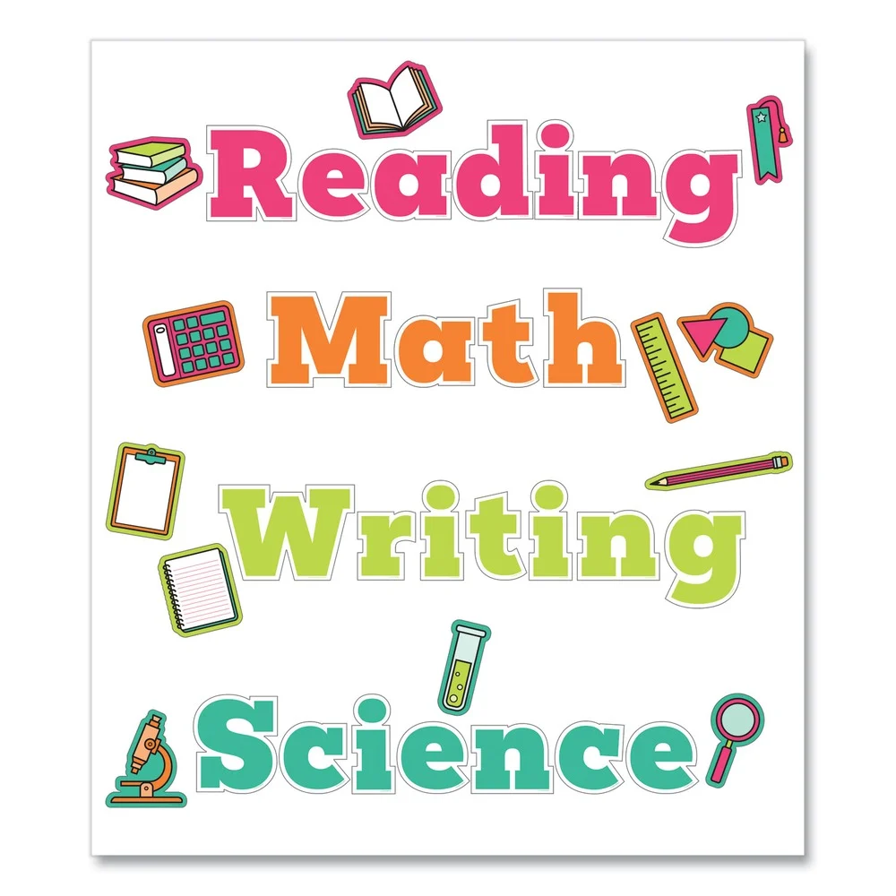 Carson-Dellosa 110570 Assorted Sizes Wall Signs for Core Subjects - Multicolor (37/Set)