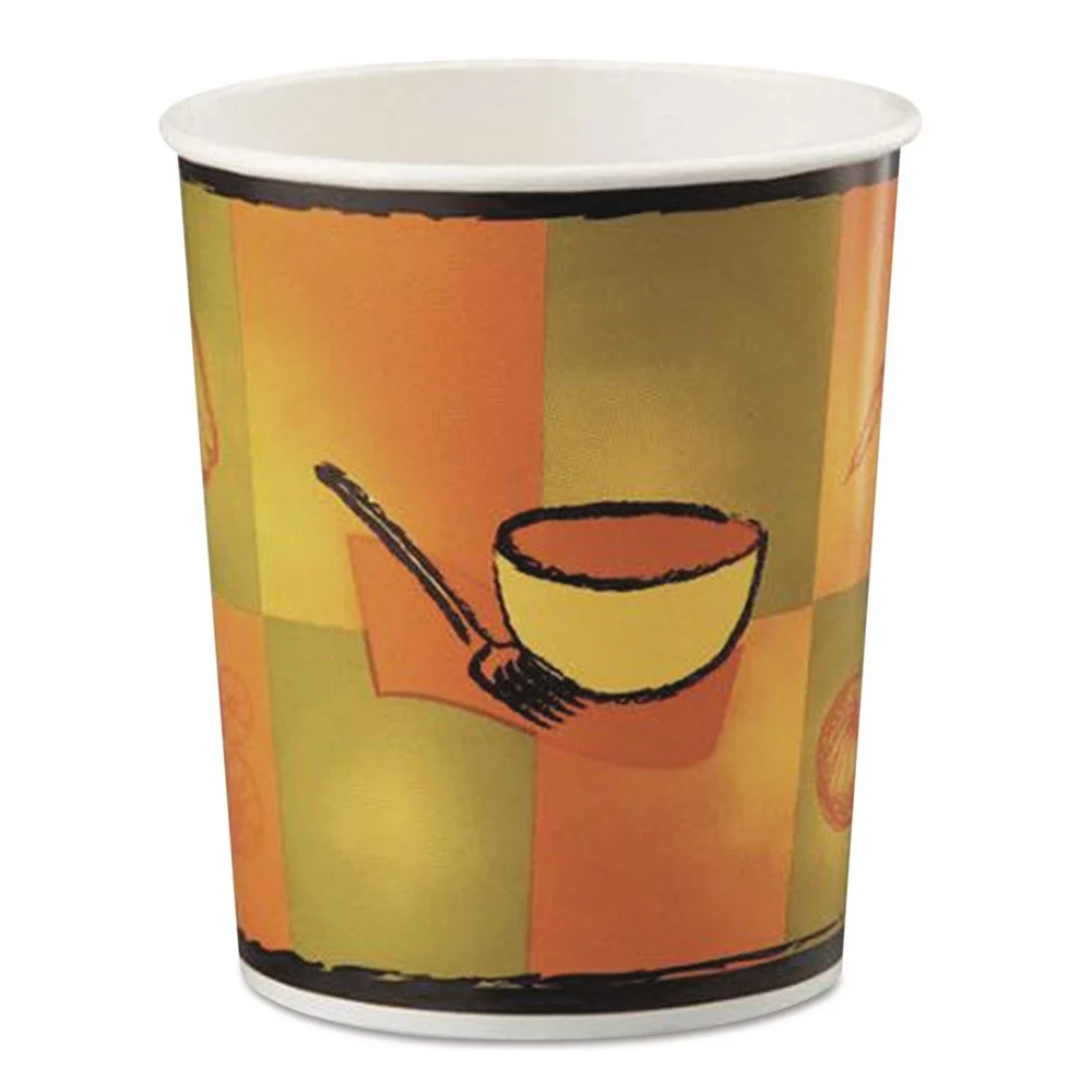 Chinet 70316 Streetside Design 16 oz. Squat Paper Food Containers (500/Carton)