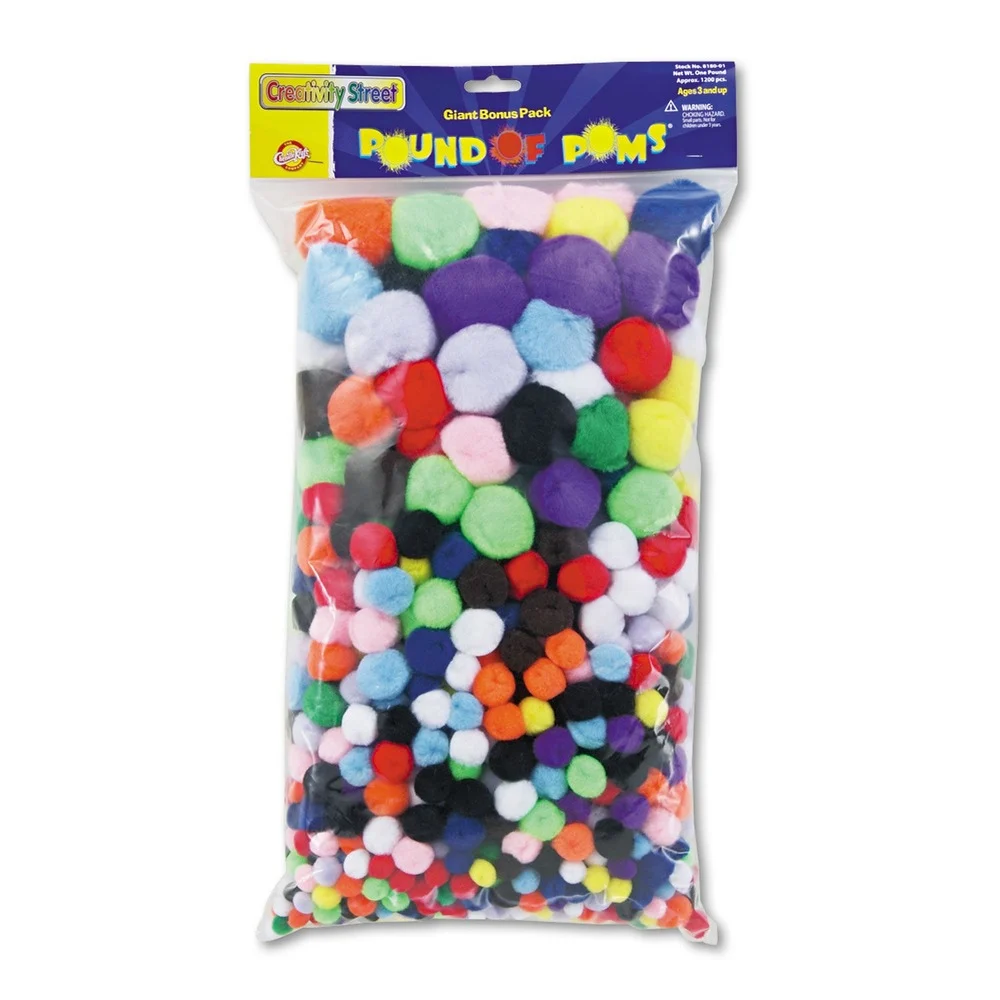 Creativity Street Pound of Poms Giant Bonus Pack - Assorted (1/Pack)