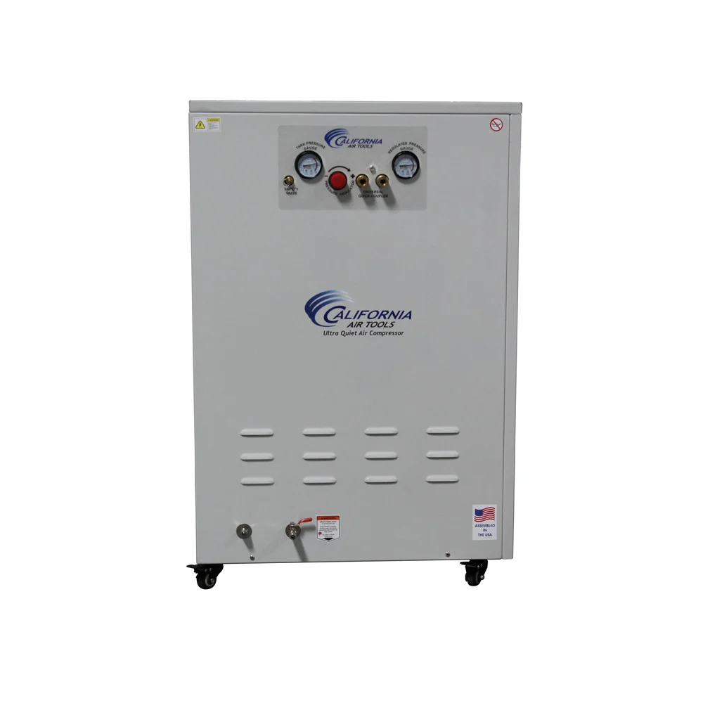 California Air Tools 2 HP 10 Gallon Ultra Quiet and Oil-Free Dolly Air Compressor with Sound Proof Cabinet - CAT-10020DSPC
