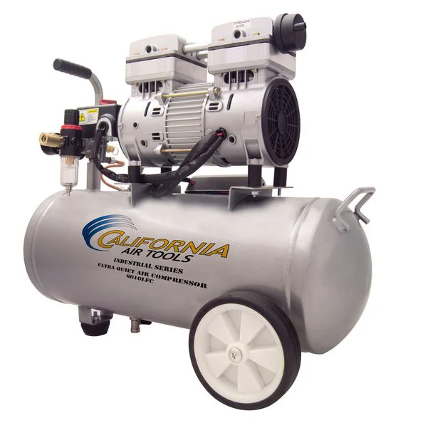 California Air Tools 6010LFC 1 HP 6 Gallon Ultra Quiet and Oil-Free Steel Tank Wheelbarrow Air Compressor - CAT-6010LFC