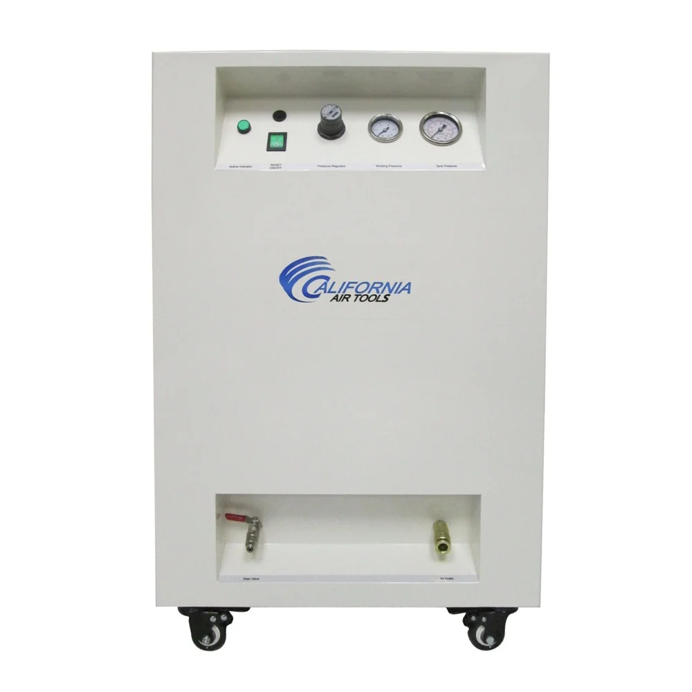 California Air Tools 1 HP 8 Gallon Ultra Quiet and Oil-Free Dolly Air Compressor with Sound Proof Cabinet - CAT-8010SPC