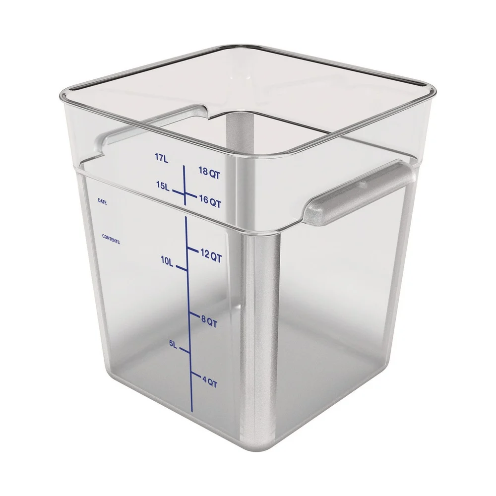 Carlisle 1195207 8.75 in. x 8.75 in. x 7.31 in. 6 qt. Squares Polycarbonate Food Storage Container - Clear