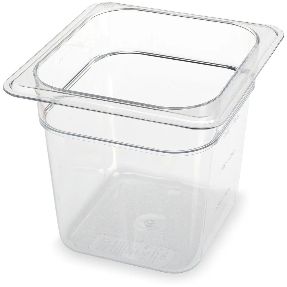 Carlisle 3068507 6.38 in. x 6.75 in. x 6 in. 2.5 qt. StorPlus Polycarbonate Food Pan - Clear