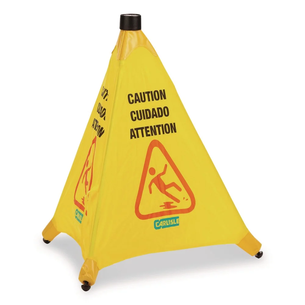 Carlisle 18 x 22.25 x 20 Pop-Up Caution Cone - Yellow