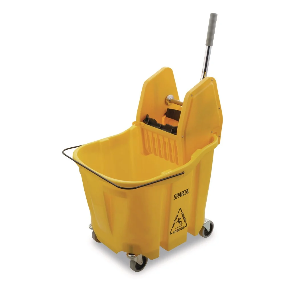 Carlisle 35 qt OmniFit Mop Bucket with Down Press Wringer - Yellow